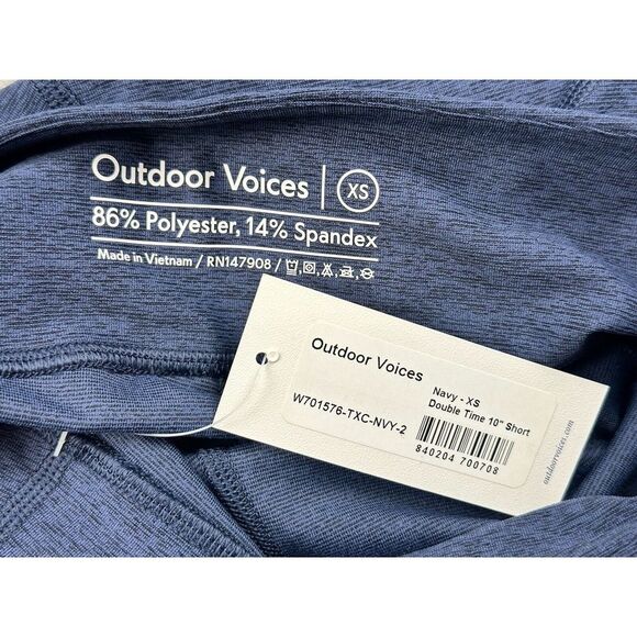Outdoor Voices Double Time 10" Shorts Size XS - Navy Blue New with Tag - Picture 7 of 7